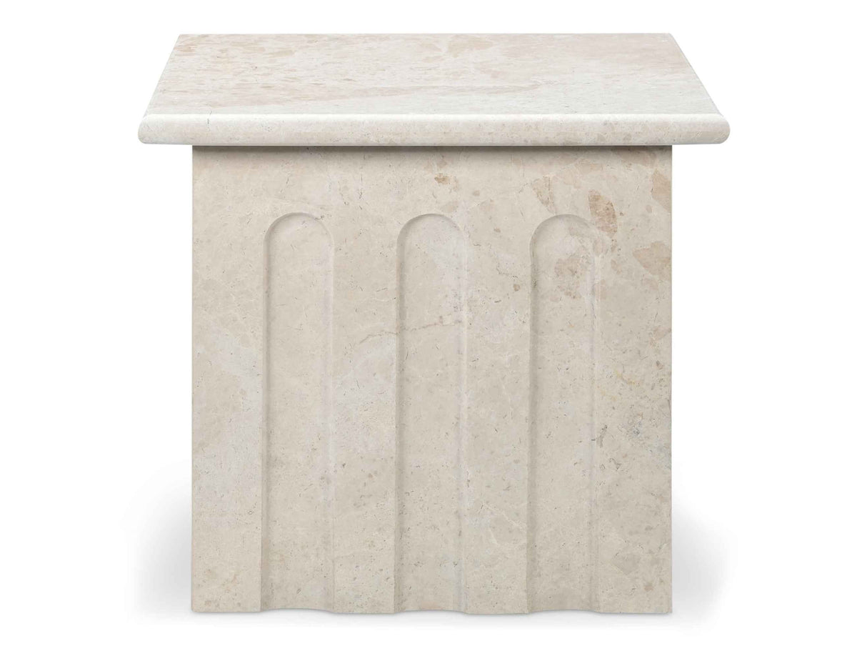 Forum Cream Beige Marble Side Table