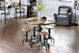 Foskey Antique Black/Natural Tone 5-Piece Counter Height Table Set by Furniture of America at Eve Furniture
