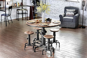 Foskey Antique Black/Natural Tone 5-Piece Counter Height Table Set by Furniture of America at Eve Furniture