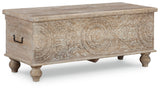 Fossil Ridge Beige Storage Bench by Ashley at Eve Furniture