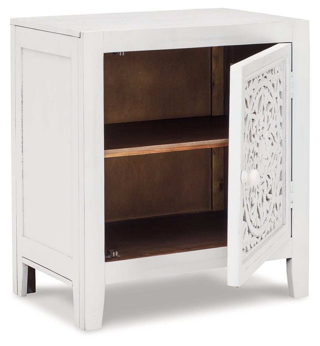 Fossil Ridge White Accent Cabinet