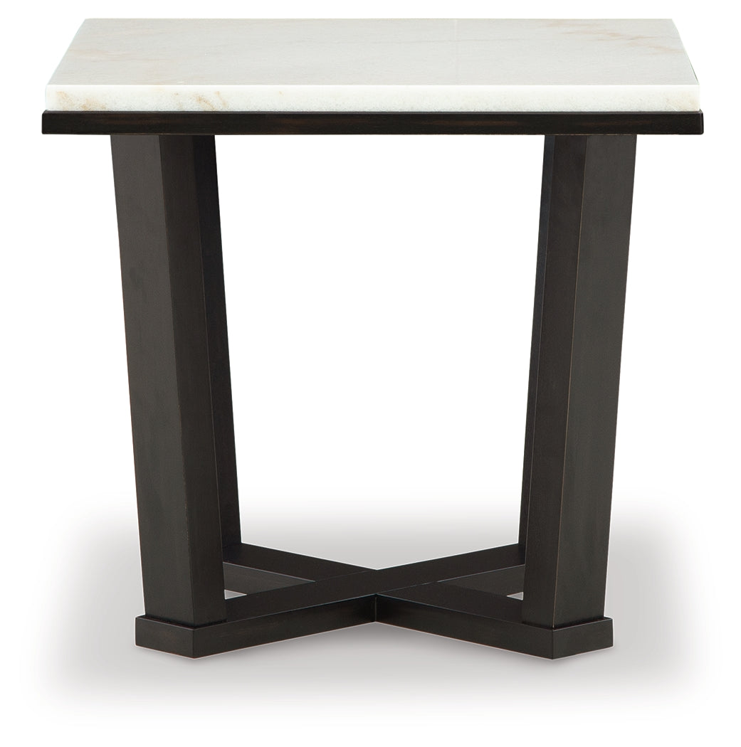 Fostead White/Espresso End Table