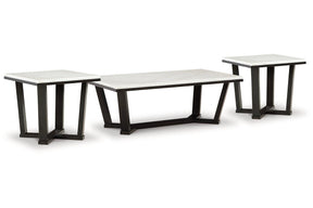 Fostead White/Espresso Coffee Table and 2 Ends by Ashley at Eve Furniture