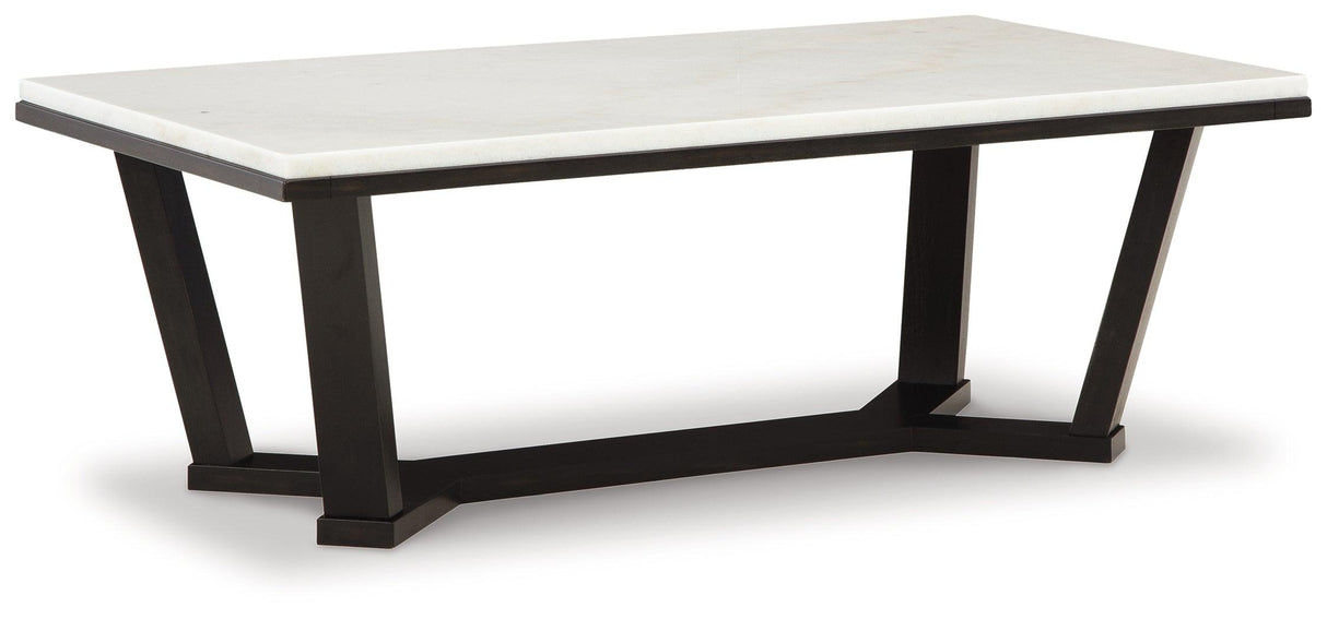 Fostead White/Espresso Coffee Table by Ashley at Eve Furniture
