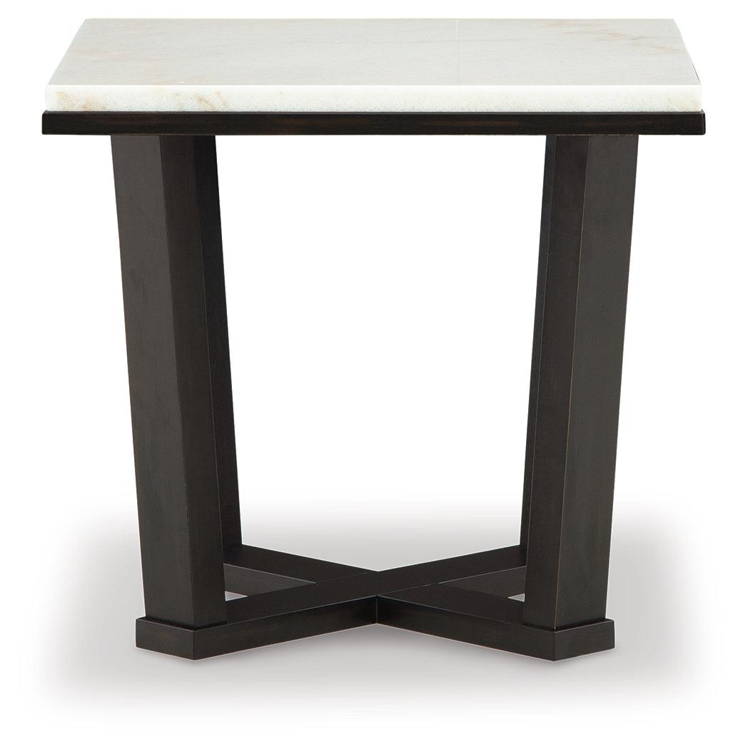 Fostead White/Espresso End Table by Ashley at Eve Furniture