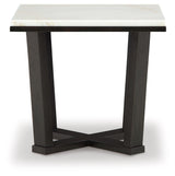 Fostead White/Espresso End Table by Ashley at Eve Furniture