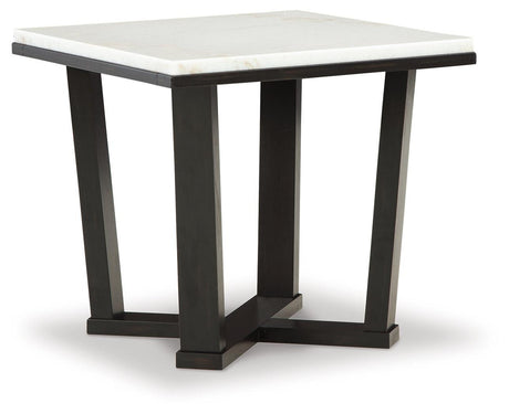 Fostead White/Espresso End Table by Ashley at Eve Furniture