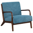 Foster Peacock Blue Upholstered Wood Frame Accent Chair by Coaster at Eve Furniture
