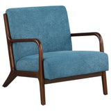 Foster Peacock Blue Upholstered Wood Frame Accent Chair by Coaster at Eve Furniture