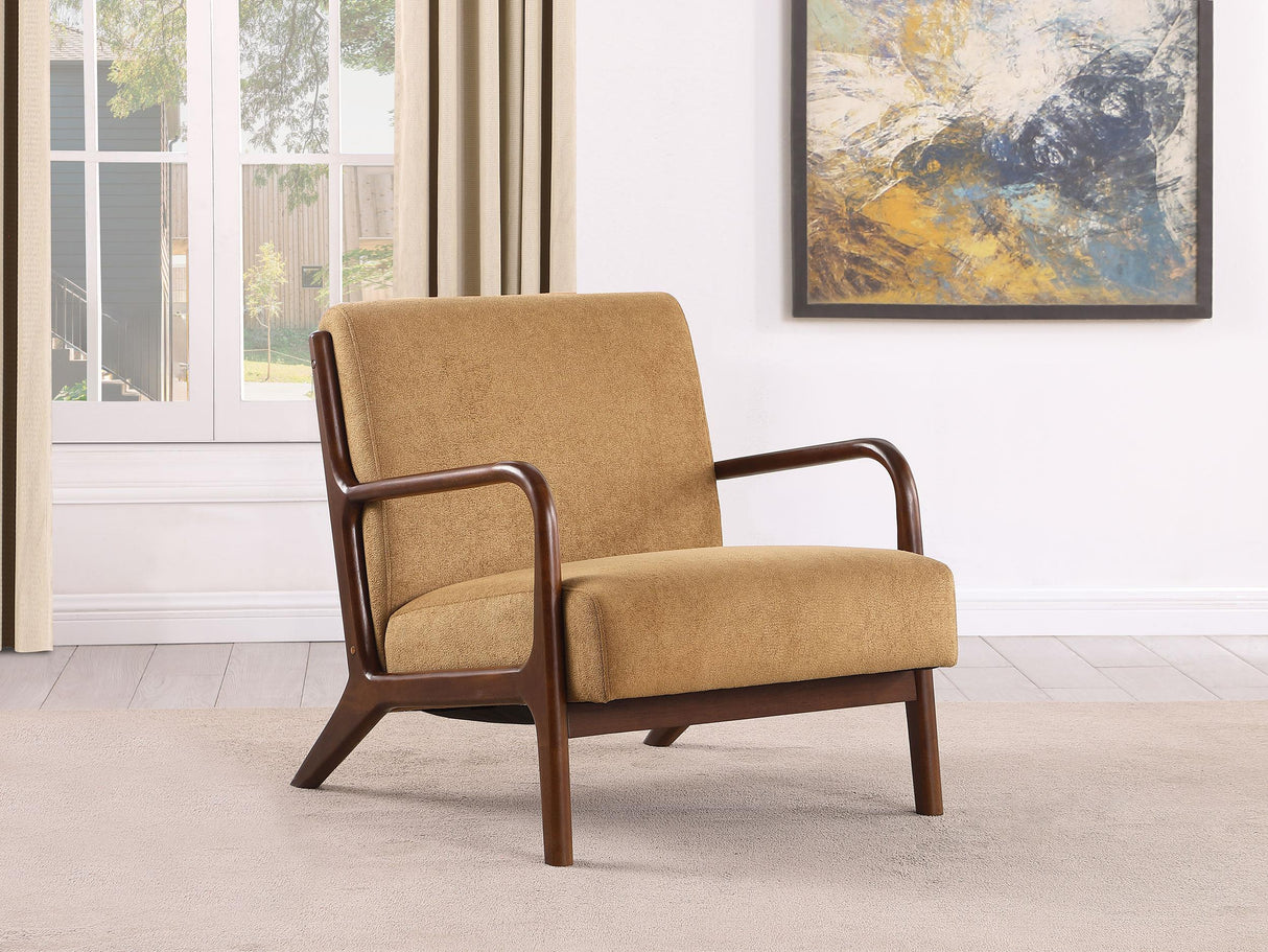 Foster Honey Upholstered Wood Frame Accent Chair