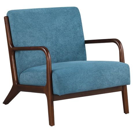 Foster Peacock Blue Upholstered Wood Frame Accent Chair