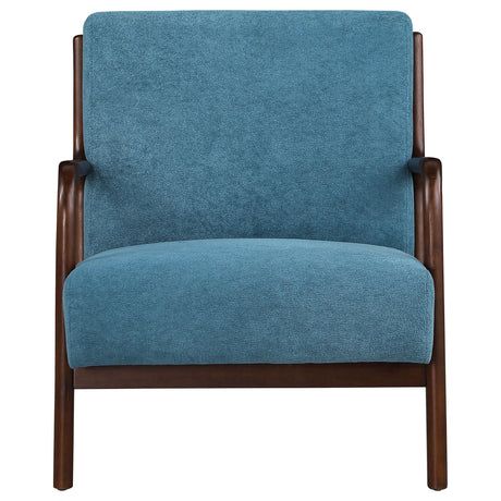 Foster Peacock Blue Upholstered Wood Frame Accent Chair