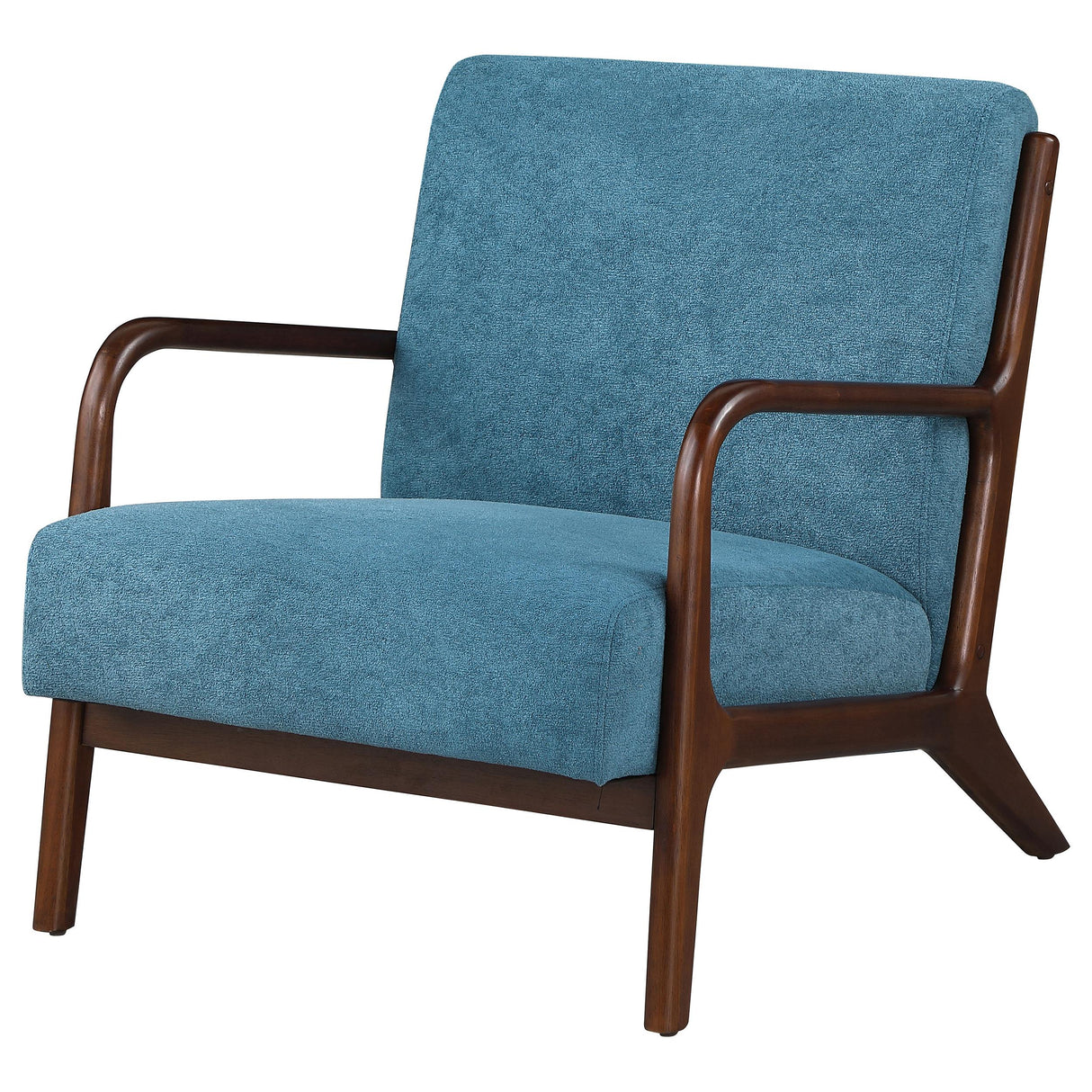 Foster Peacock Blue Upholstered Wood Frame Accent Chair