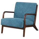 Foster Peacock Blue Upholstered Wood Frame Accent Chair by Coaster - Eve Furniture