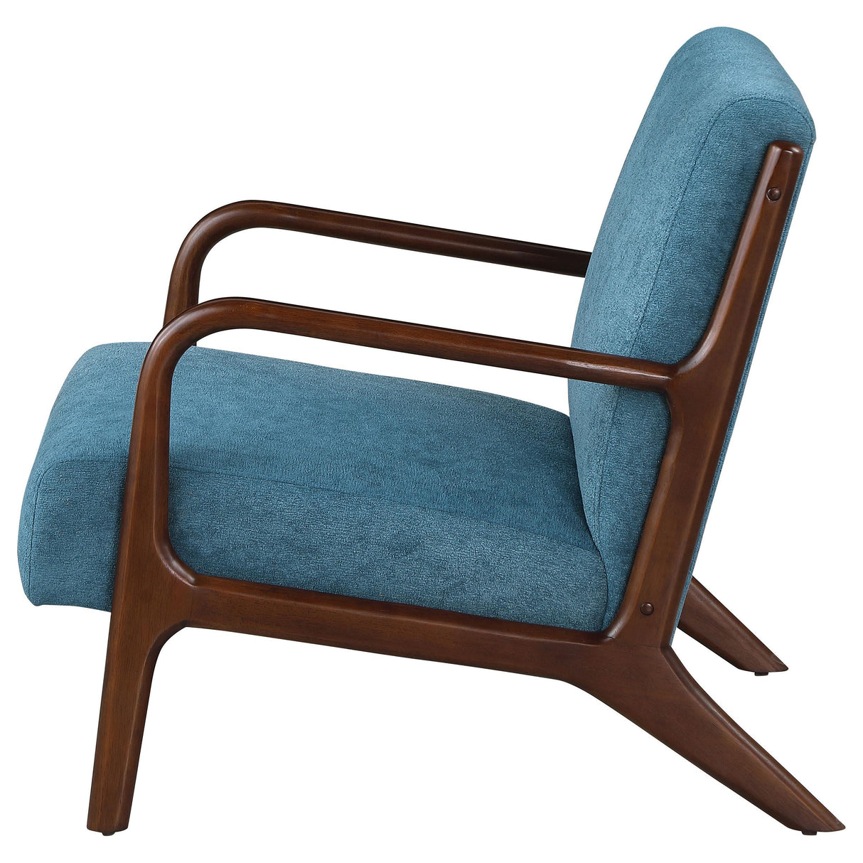 Foster Peacock Blue Upholstered Wood Frame Accent Chair