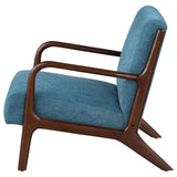 Foster Peacock Blue Upholstered Wood Frame Accent Chair