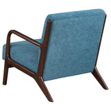 Foster Peacock Blue Upholstered Wood Frame Accent Chair