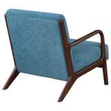 Foster Peacock Blue Upholstered Wood Frame Accent Chair