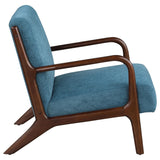 Foster Peacock Blue Upholstered Wood Frame Accent Chair