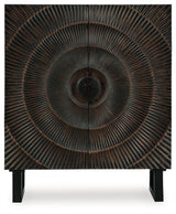 Fosterman Distressed Black Accent Cabinet by Ashley at Eve Furniture