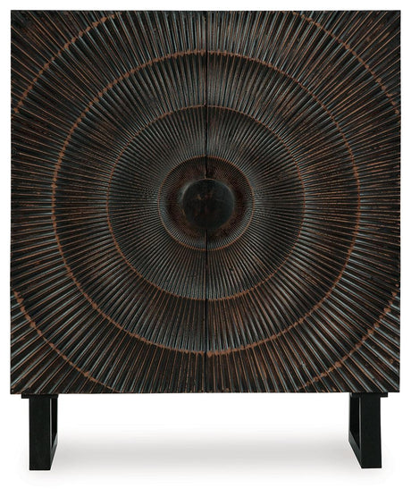 Fosterman Distressed Black Accent Cabinet by Ashley at Eve Furniture