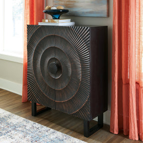 Fosterman Distressed Black Accent Cabinet by Ashley at Eve Furniture