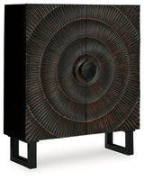 Fosterman Distressed Black Accent Cabinet by Ashley at Eve Furniture