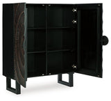 Fosterman Distressed Black Accent Cabinet by Ashley at Eve Furniture