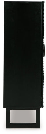 Fosterman Distressed Black Accent Cabinet by Ashley at Eve Furniture