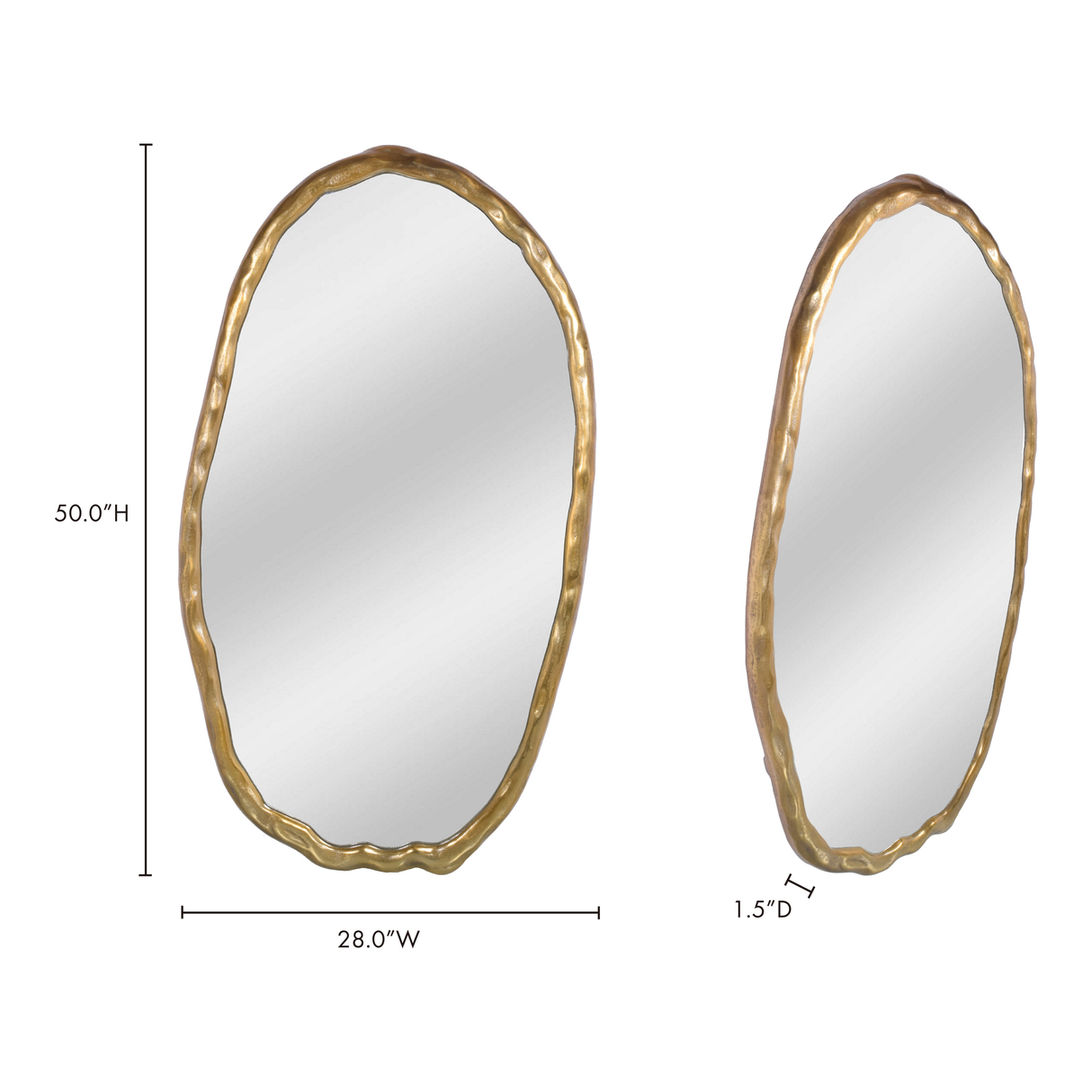 Foundry Gold Oval Mirror by Moe's Home at Eve Furniture