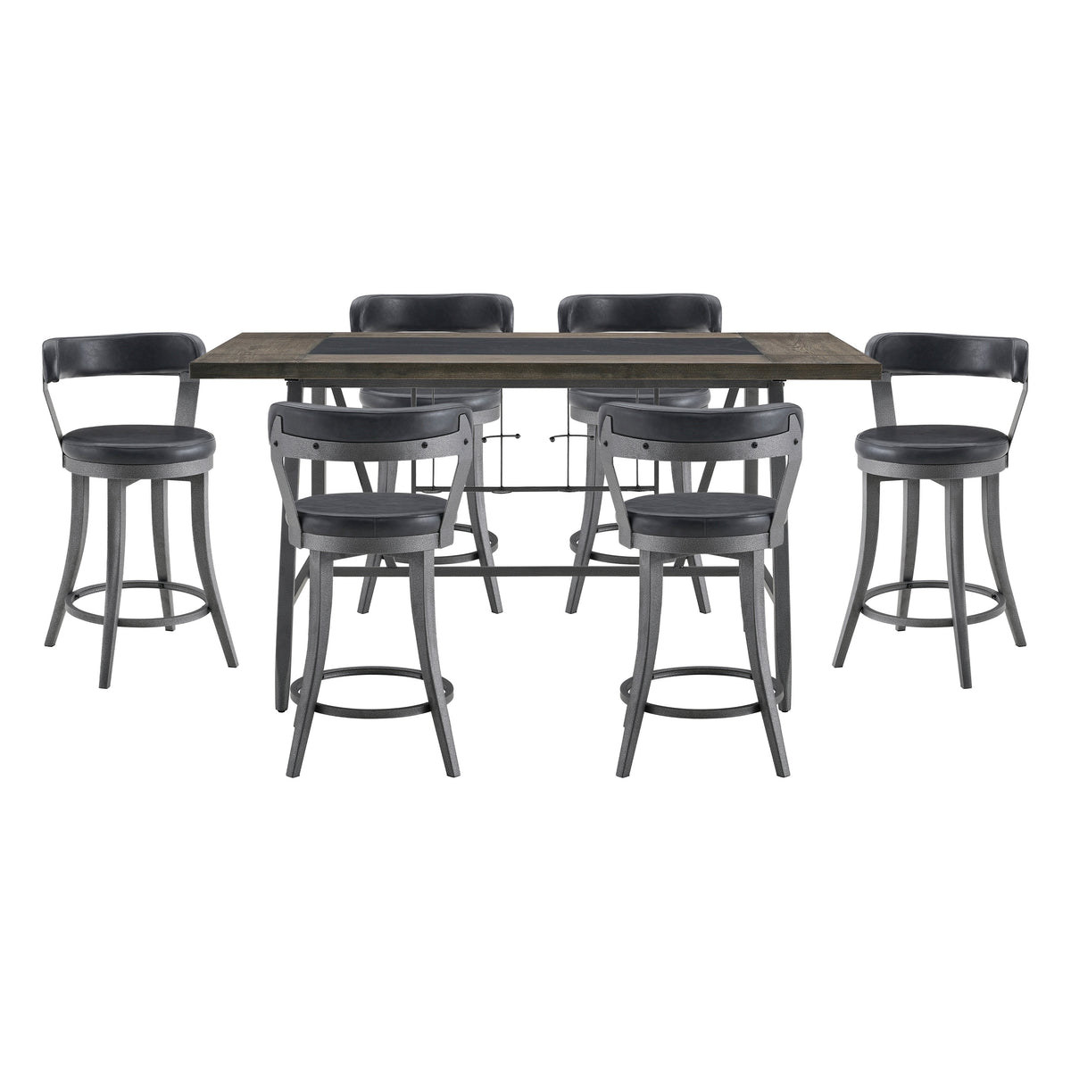 Foundry Gunmetal/Black 7-Piece Counter Height Set by Homelegance at Eve Furniture