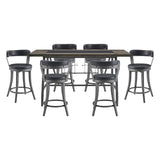 Foundry Gunmetal/Black 7-Piece Counter Height Set by Homelegance at Eve Furniture