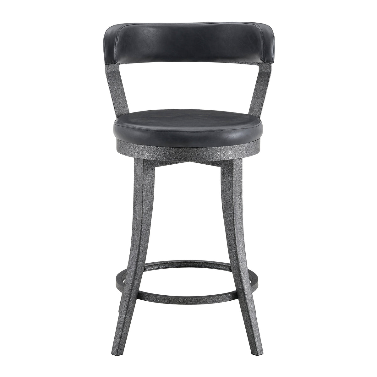 Foundry Gunmetal/Black Faux Leather Swivel Counter Height Chair, Set of 2 by Homelegance at Eve Furniture