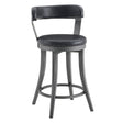 Foundry Gunmetal/Black Faux Leather Swivel Counter Height Chair, Set of 2 by Homelegance at Eve Furniture