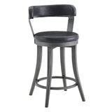Foundry Gunmetal/Black Faux Leather Swivel Counter Height Chair, Set of 2 by Homelegance at Eve Furniture
