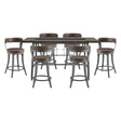 Foundry Gunmetal/Light Brown 7-Piece Counter Height Set by Homelegance at Eve Furniture