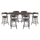 Foundry Gunmetal/Light Brown 7-Piece Counter Height Set by Homelegance at Eve Furniture