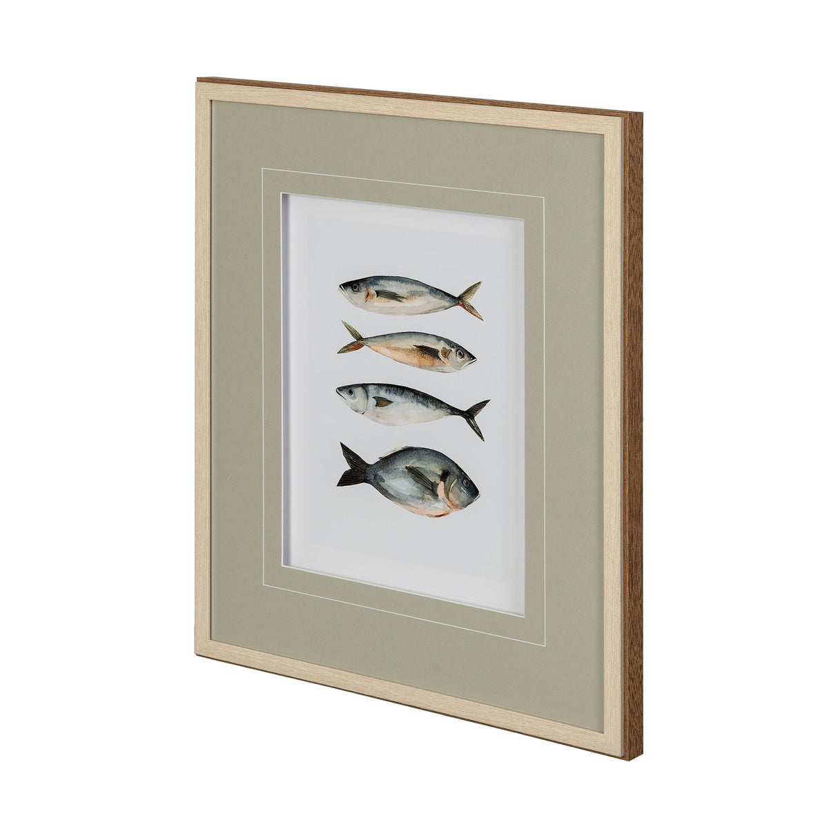 Four Fish I by Emma Scarvey a Hand Embellished Textured Framed Art Print Matted under Glass by Mercana at Eve Furniture