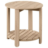 Fowler Natural 1-shelf Round Engineered Wood Side End Table by Coaster at Eve Furniture