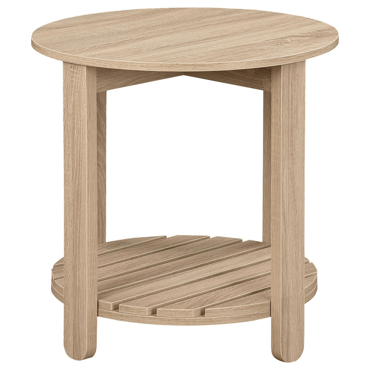 Fowler Natural 1-shelf Round Engineered Wood Side End Table by Coaster at Eve Furniture