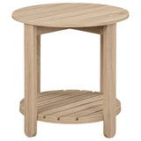 Fowler Natural 1-shelf Round Engineered Wood Side End Table by Coaster at Eve Furniture