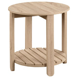 Fowler Natural 1-shelf Round Engineered Wood Side End Table by Coaster at Eve Furniture
