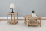 Fowler Natural 2-Piece Round Coffee and End Table Set by Coaster at Eve Furniture