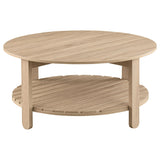 Fowler Natural 2-Piece Round Coffee and End Table Set by Coaster at Eve Furniture