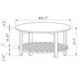 Fowler Natural 2-Piece Round Coffee and End Table Set by Coaster at Eve Furniture