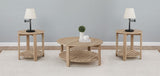 Fowler Natural 3-Piece Round Coffee and End Table Set by Coaster at Eve Furniture