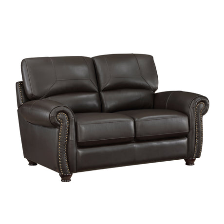 Foxborough Dark Brown Loveseat by Homelegance at Eve Furniture