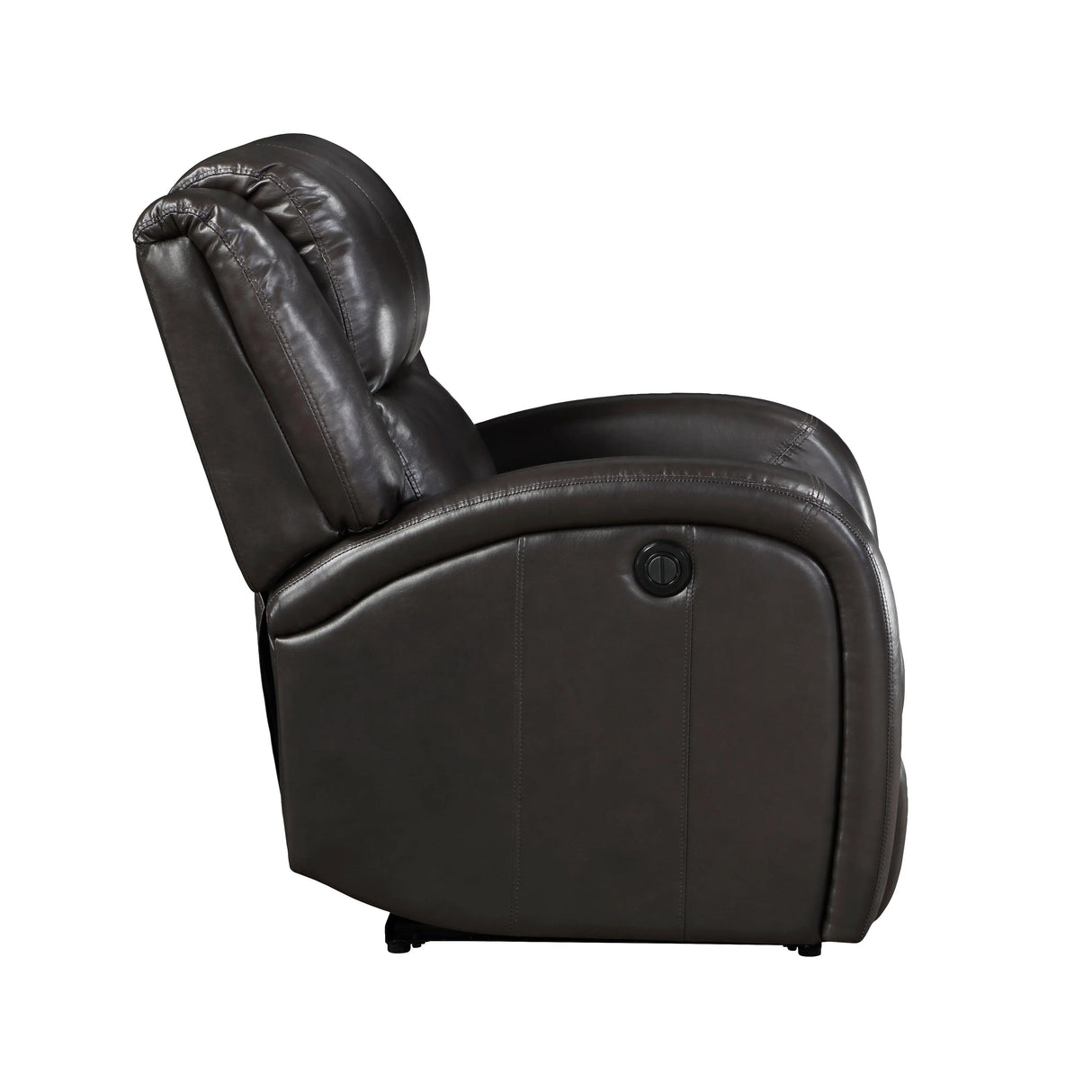 Foxcroft Brown Faux Leather Power Reclining Chair by Homelegance at Eve Furniture