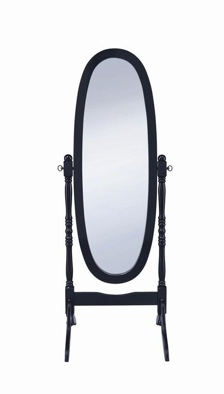 Foyet Black Oval Cheval Mirror by Coaster at Eve Furniture