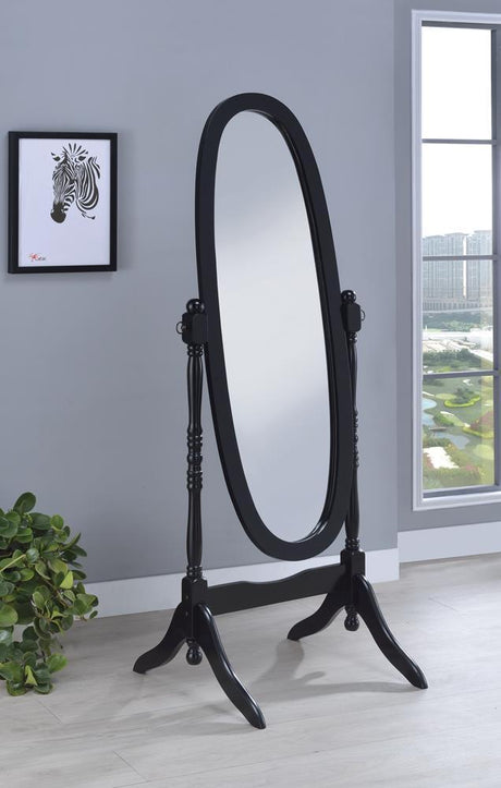 Foyet Black Oval Cheval Mirror by Coaster at Eve Furniture